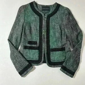 Banana Republic Italian Fabric Textured Black Gray
Tweed Blazer size 10